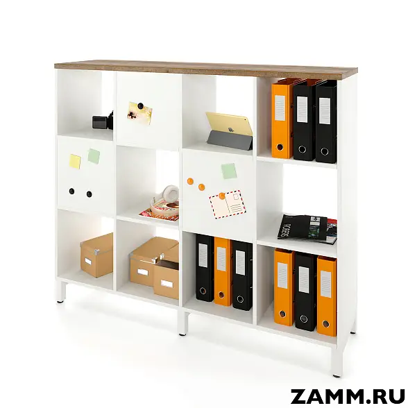 Стеллажная система MIX 3x4 ZAMM. На металлокаркасе (Ш:1494, Г:370, В:1247) 
