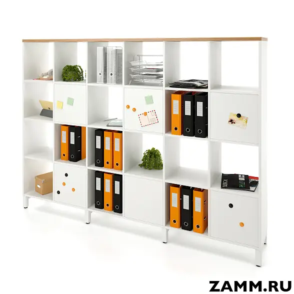 Стеллажная система MIX 4x6 ZAMM. На металлокаркасе (Ш:2230, Г:370, В:1617) 