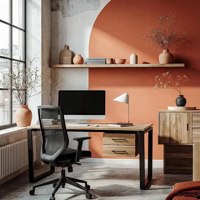 Стол Ирис ТР 2 ящика (Тип 3) с пропусками, кабель-каналом (Д-041)