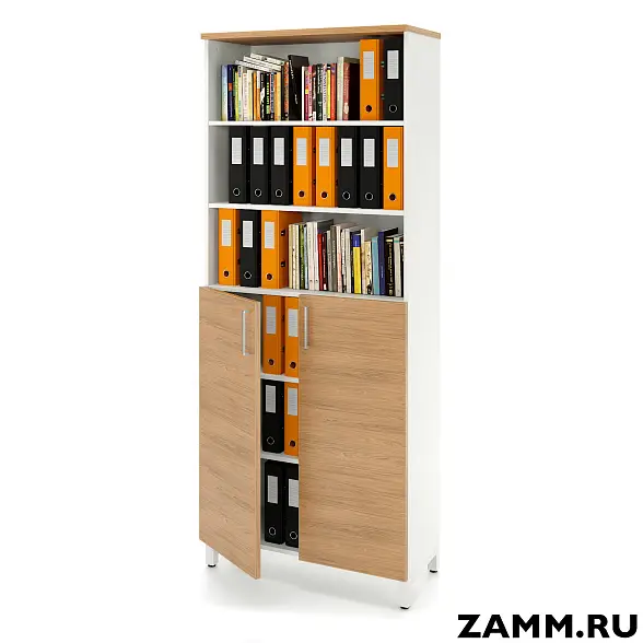 Шкаф ZAMM распашной 6 полок, 2 двери, 3 полки закрыты, 3 полки открыты (Ш:900, Г:414, В:2270)