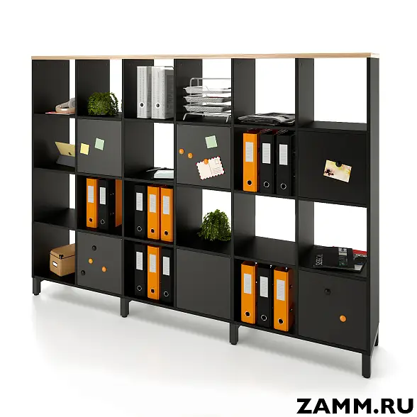 Стеллажная система MIX 4x6 ZAMM. На металлокаркасе (Ш:2230, Г:370, В:1617) 