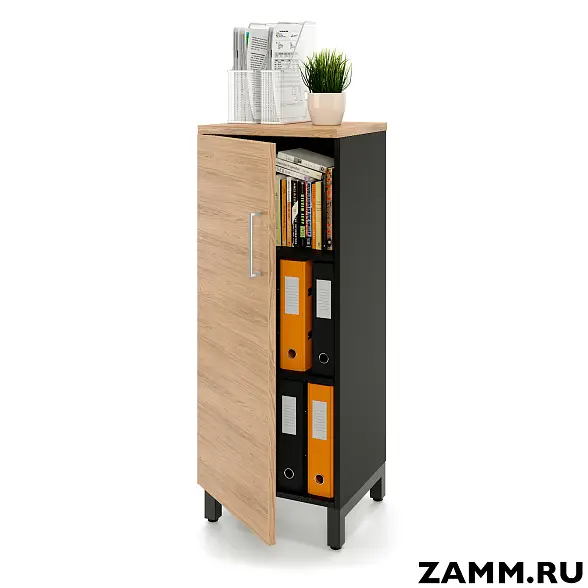 Шкаф ZAMM распашной 3 полки, 1 дверь. На металлокаркасе 450 Левый (Ш:450, Г:414, В:1207)