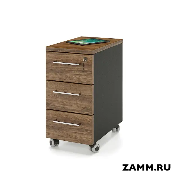 Тумба мобильная ZAMM. 3 ящика с центральным замком (Ш:310, Г:500, В:612)
