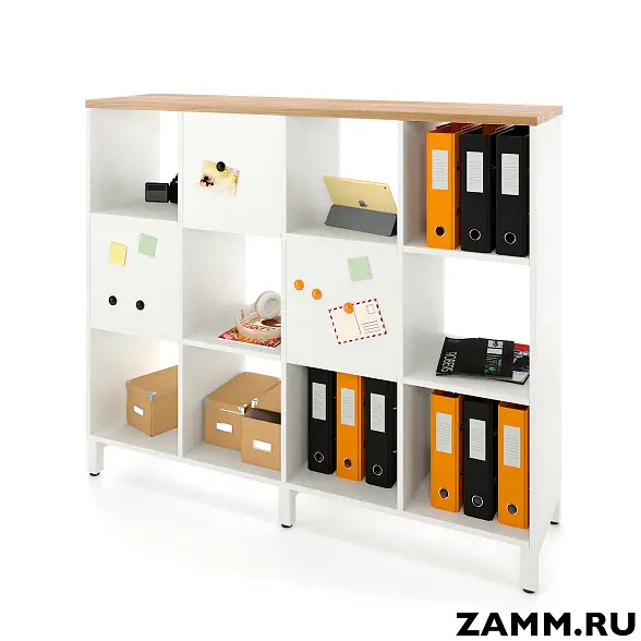 Стеллажная система MIX 3x4 ZAMM. На металлокаркасе (Ш:1494, Г:370, В:1247) 