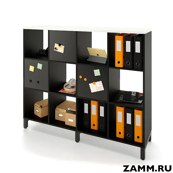 Стеллажная система MIX 3x4 ZAMM. На металлокаркасе (Ш:1494, Г:370, В:1247) 