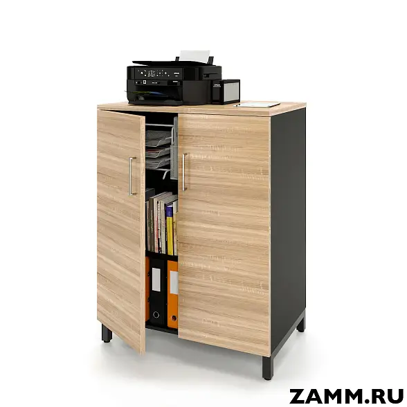 Шкаф ZAMM распашной 3 полки, 2 двери 600. На металлокаркасе 900 (Ш:900, Г:600, В:1207)