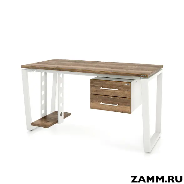 Стол Ирис ТР 2 ящика (Тип 4) с пропусками, кабель-каналом (Д-041)., под. сист. блока (Д-044)