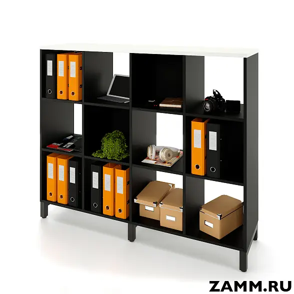 Стеллажная система MIX 3x4 ZAMM. На металлокаркасе (Ш:1494, Г:370, В:1247)