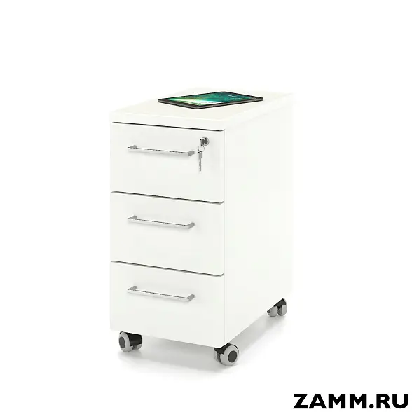 Тумба мобильная ZAMM. 3 ящика с центральным замком (Ш:310, Г:500, В:612)