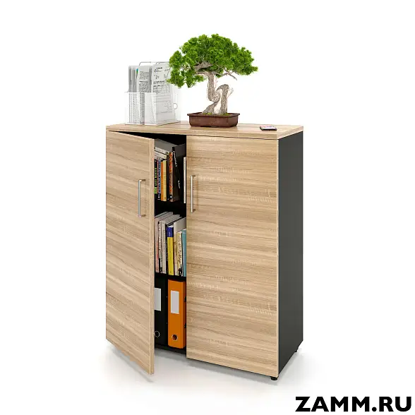 Шкаф ZAMM распашной 3 полки, 2 двери. На регулируемых опорах 900  (Ш:900, Г:414, В:1117)