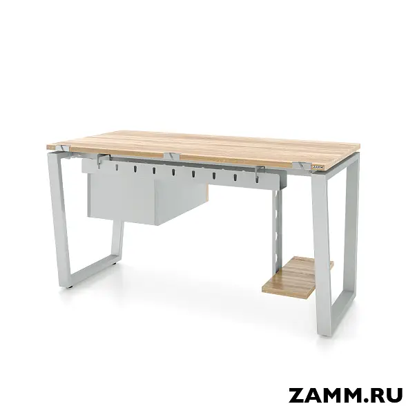 Стол Ирис ТР 2 ящика (Тип 4) с пропусками, кабель-каналом (Д-041)., под. сист. блока (Д-044) 