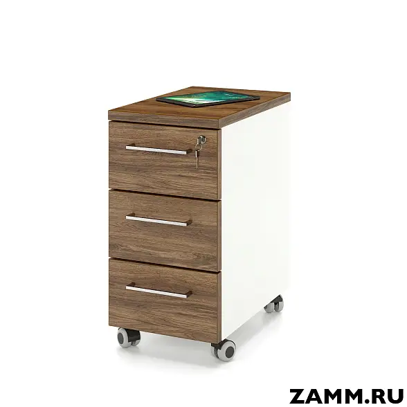 Тумба мобильная ZAMM. 3 ящика с центральным замком (Ш:310, Г:500, В:612)