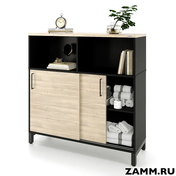 Комод ZAMM 2 полки с надстройкой. На металлокаркасе 1200 (Ш:1200, Г:414, В:1207)