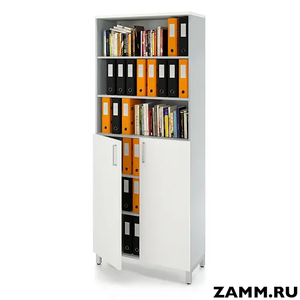 Шкаф ZAMM распашной 6 полок, 2 двери, 3 полки закрыты, 3 полки открыты (Ш:900, Г:414, В:2270)