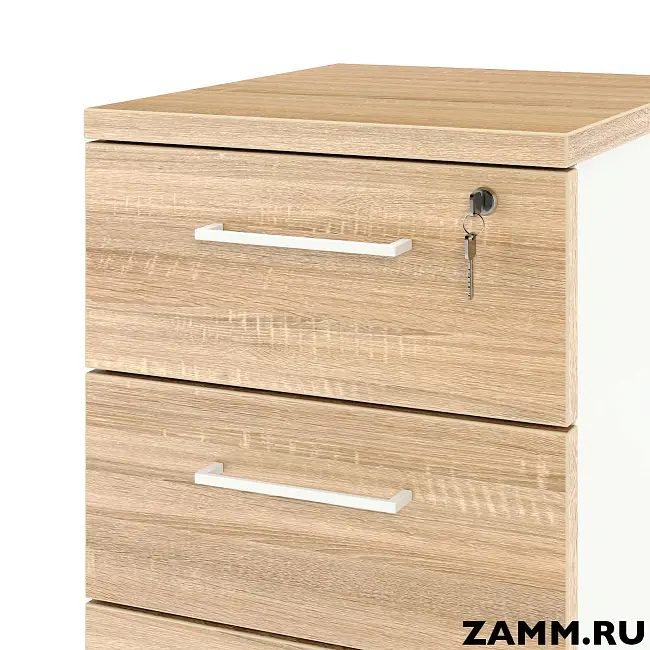 Тумба мобильная ZAMM. 3 ящика с центральным замком (Ш:410, Г:500, В:613)