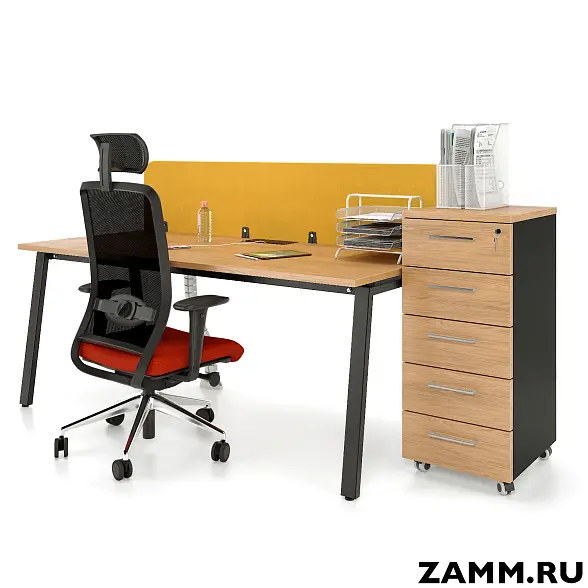 Тумба мобильная ZAMM. 5 ящиков с центральным замком (Ш:410, Г:500, В:958) 