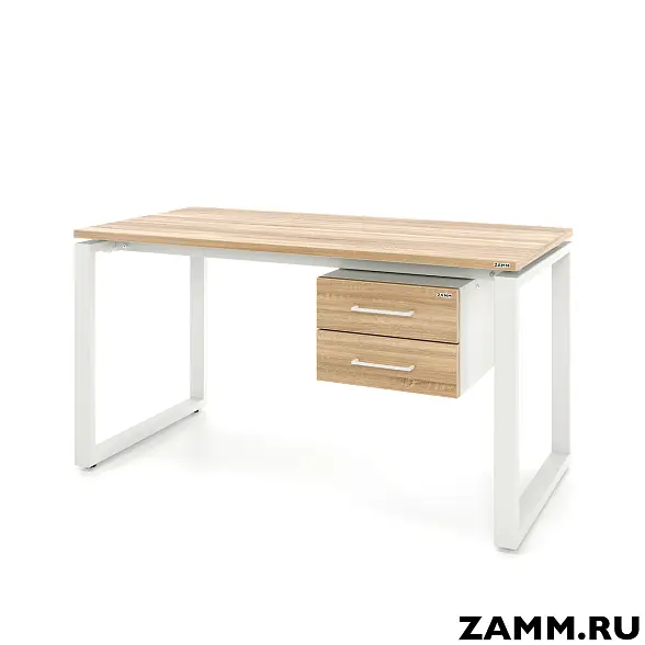 Стол Зета ТР 2 ящика (Тип 3) с пропусками, кабель-каналом (Д-041)