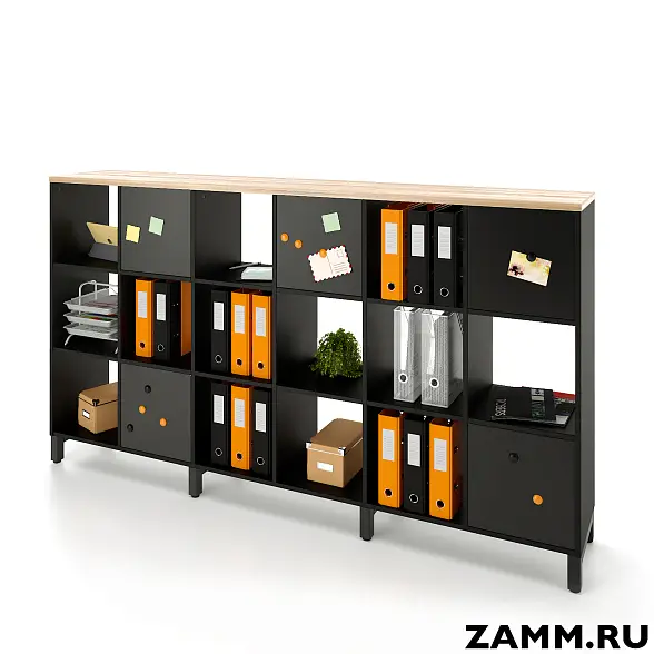 Стеллажная система MIX 3x6 ZAMM. На металлокаркасе (Ш:2230, Г:370, В:1247) 