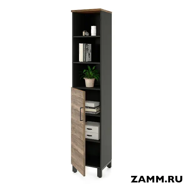 Шкаф ZAMM распашной 6 полок, 1 дверь, 3 полки закрыты, 3 полки открыты Левый (Ш:450, Г:414, В:2270)