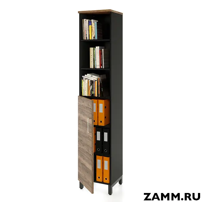 Шкаф ZAMM распашной 6 полок, 1 дверь, 3 полки закрыты, 3 полки открыты Левый (Ш:450, Г:414, В:2270)