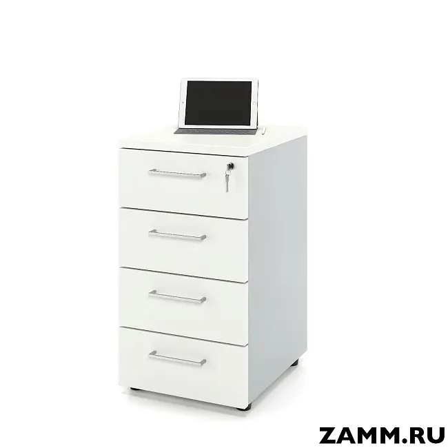 Тумба приставная ZAMM. 4 ящика с центральным замком 500 (Ш:410, Г:500, В:613)