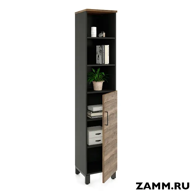 Шкаф ZAMM распашной 6 полок, 1 дверь, 3 полки закрыты, 3 полки открыты Правый (Ш:450, Г:414, В:2270)