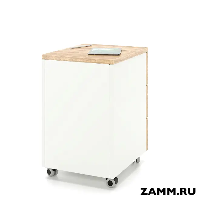Тумба мобильная ZAMM. 3 ящика с центральным замком (Ш:410, Г:500, В:613)