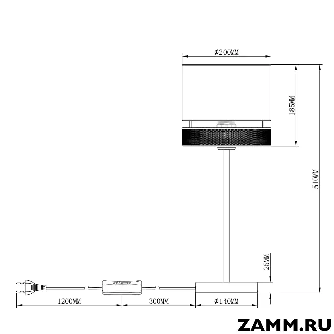 Лампа настольная с абажуром Moderli Gela