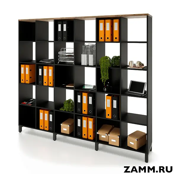 Стеллажная система MIX 5x6 ZAMM. На металлокаркасе (Ш:2230, Г:370, В:1982)