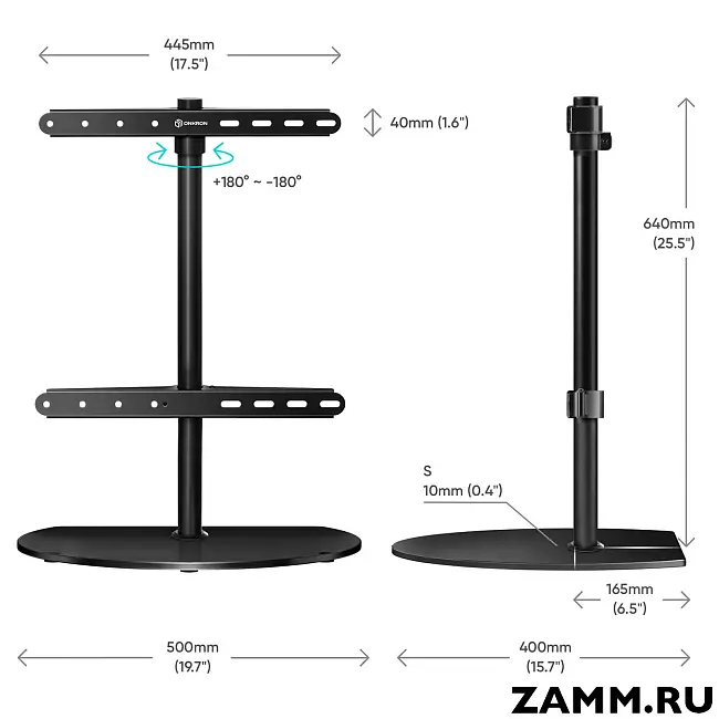 Настольная подставка для ТВ ONKRON PT2 32"-65" поворотная