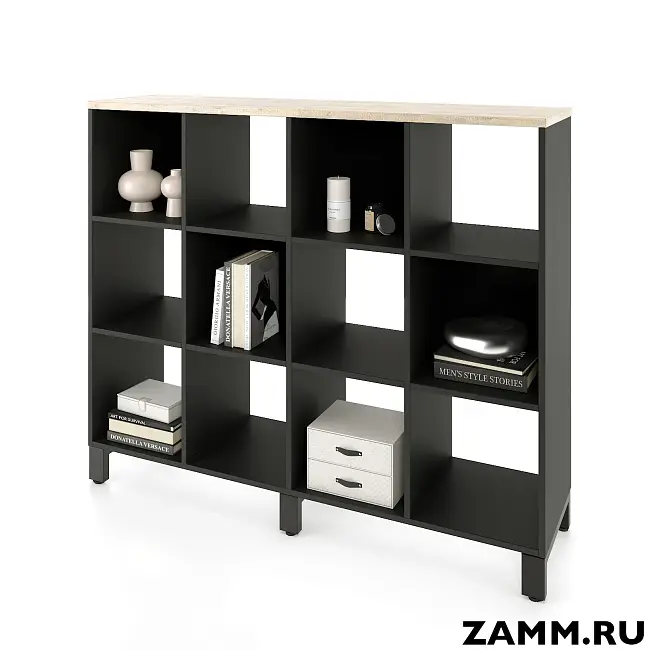 Стеллажная система MIX 3x4 ZAMM. На металлокаркасе (Ш:1494, Г:370, В:1247)